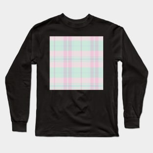 Pastel Aesthetic Arable 2 Hand Drawn Textured Plaid Pattern Long Sleeve T-Shirt